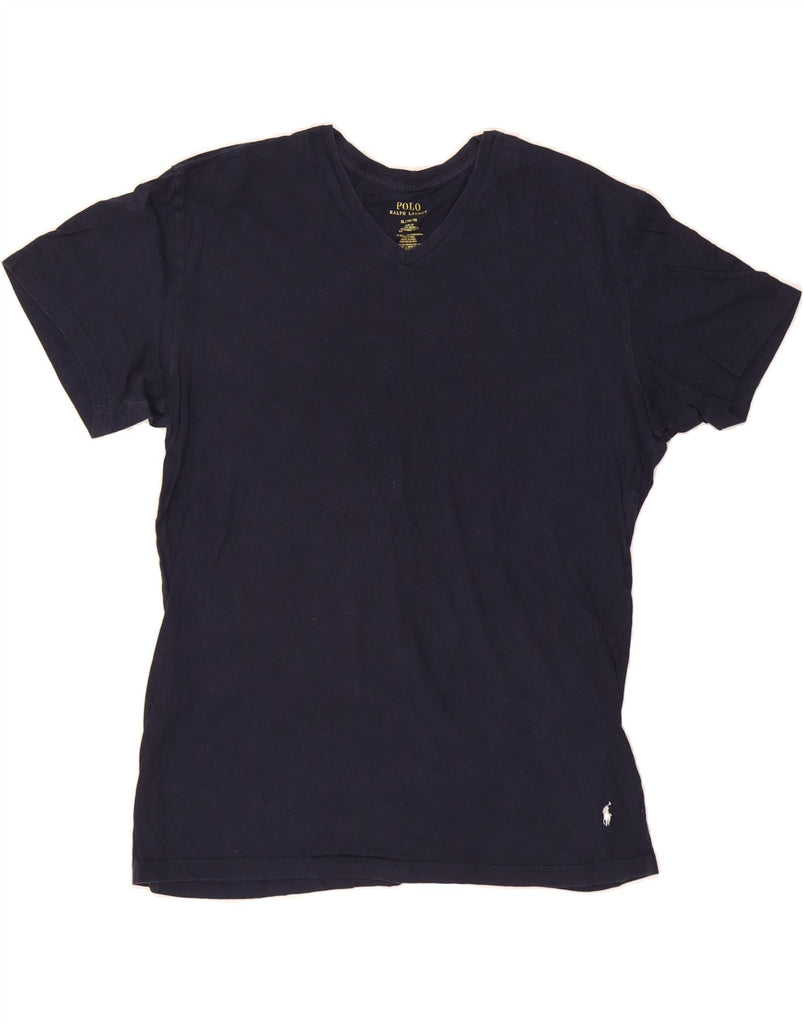 POLO RALPH LAUREN Mens Slim Fit T-Shirt Top XL Navy Blue Cotton Vintage Polo Ralph Lauren and Second-Hand Polo Ralph Lauren from Messina Hembry 