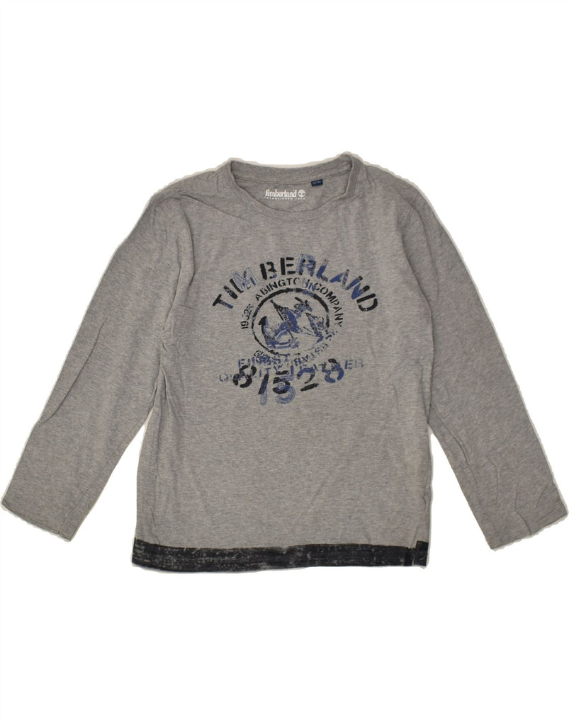 TIMBERLAND Boys Graphic Top Long Sleeve 9-10 Years Grey Cotton | Vintage Timberland | Thrift | Second-Hand Timberland | Used Clothing | Messina Hembry 