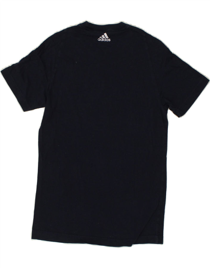 ADIDAS Mens Graphic T-Shirt Top Small Navy Blue Cotton | Vintage Adidas | Thrift | Second-Hand Adidas | Used Clothing | Messina Hembry 