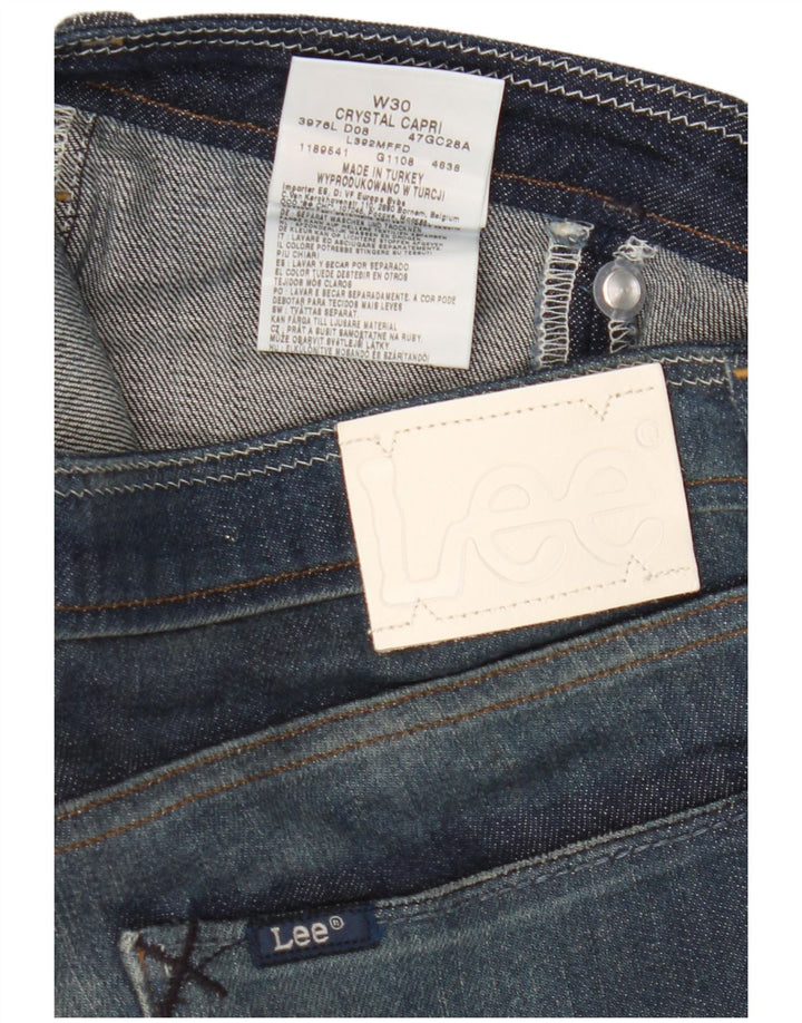 Lee Womens Crystal Capri Jeans W30 L16 Navy Blue Cotton