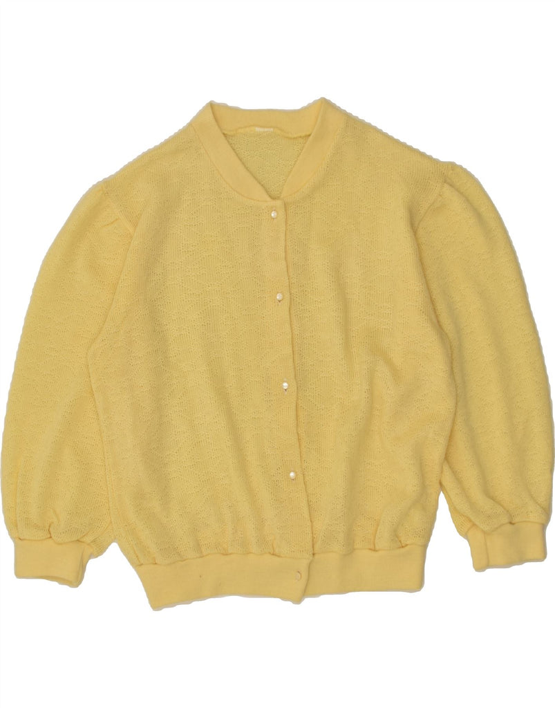 VINTAGE Womens Cardigan Sweater UK 16 Large Yellow | Vintage Vintage | Thrift | Second-Hand Vintage | Used Clothing | Messina Hembry 