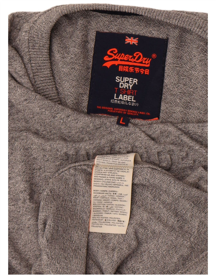 Superdry Mens Graphic Top Long Sleeve Large Grey Cotton