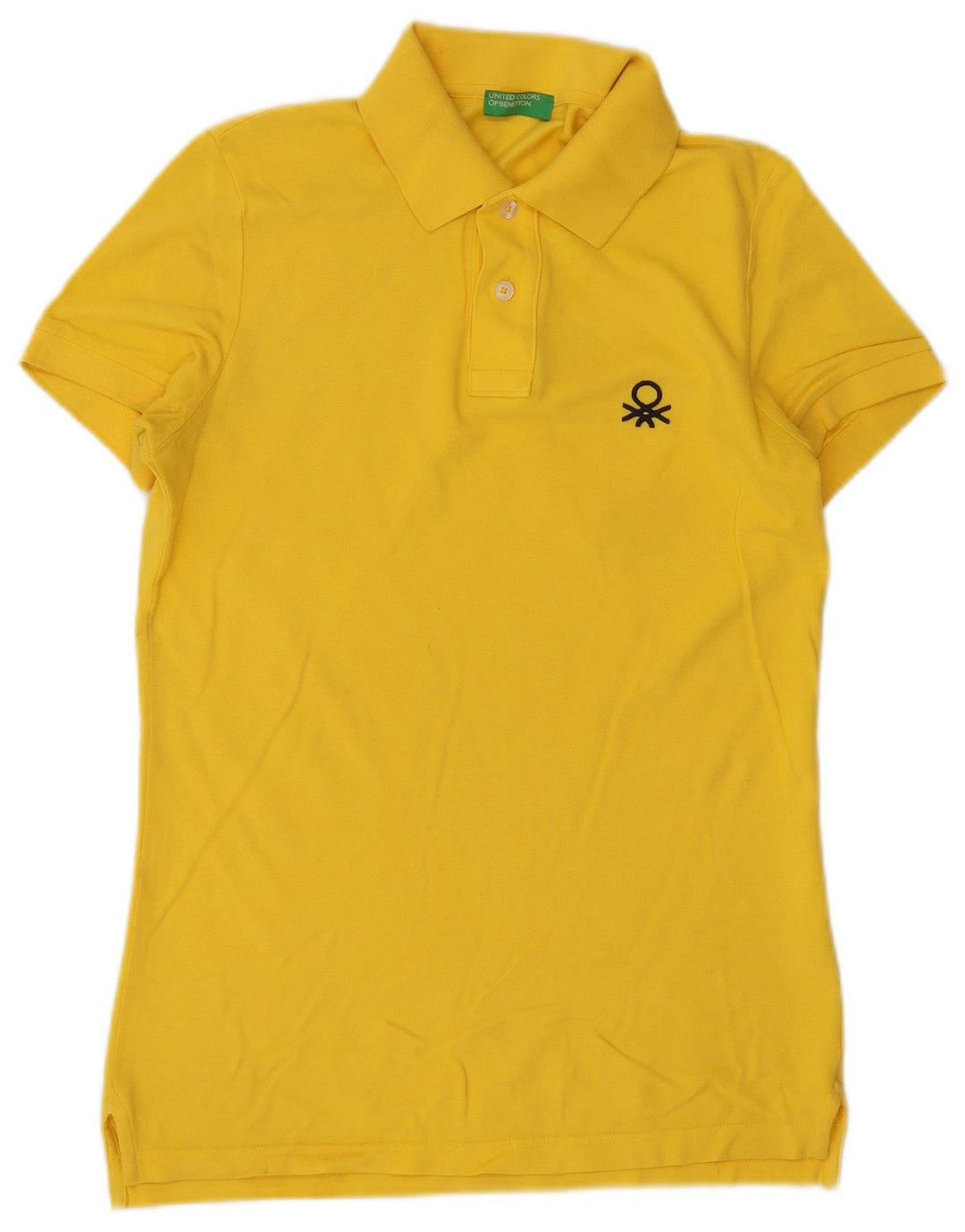 Benetton Mens Polo Shirt Small Yellow