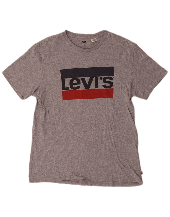 Levi's Mens Graphic T-Shirt Top Large Grey Flecked