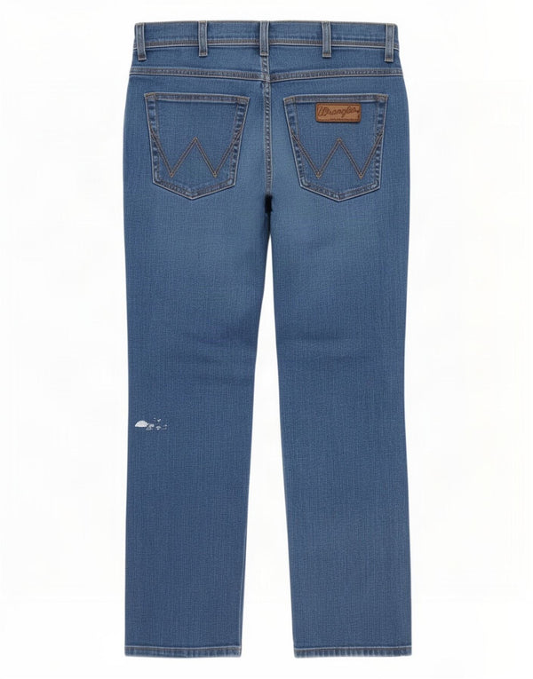 Wrangler Mens Arizona Stretch Straight Jeans W32 L30 Blue Cotton