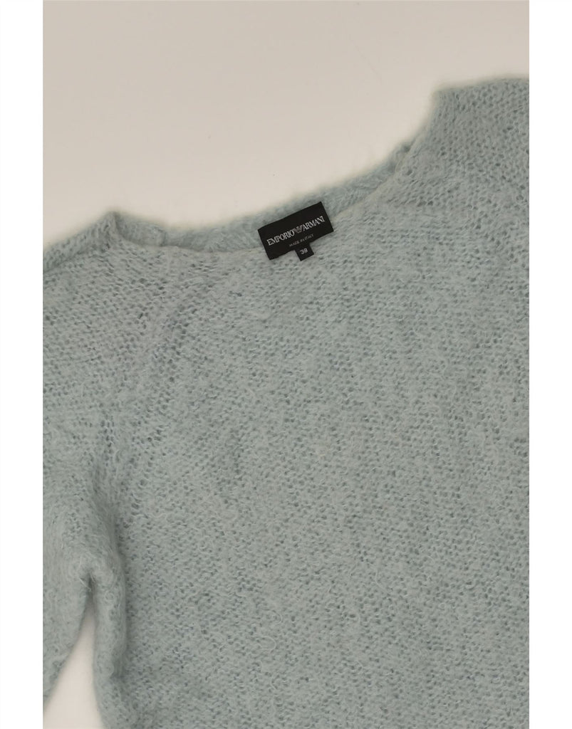 EMPORIO ARMANI Womens Boat Neck Jumper Sweater IT 38 XS Blue | Vintage Emporio Armani | Thrift | Second-Hand Emporio Armani | Used Clothing | Messina Hembry 