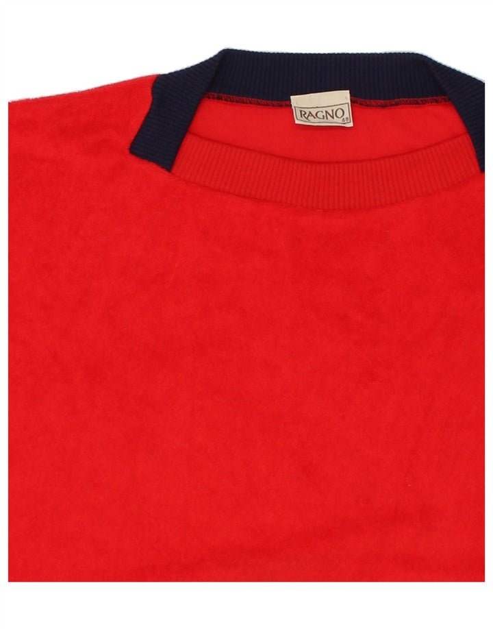RAGNO Mens Fleece Jumper UK 40 Medium Red Vintage Ragno and Second-Hand Ragno from Messina Hembry 