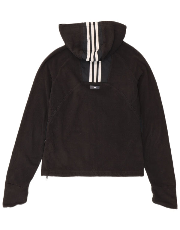 Adidas Womens Clima 365 Hooded Fleece Jacket UK 12 Medium Black Colourblock
