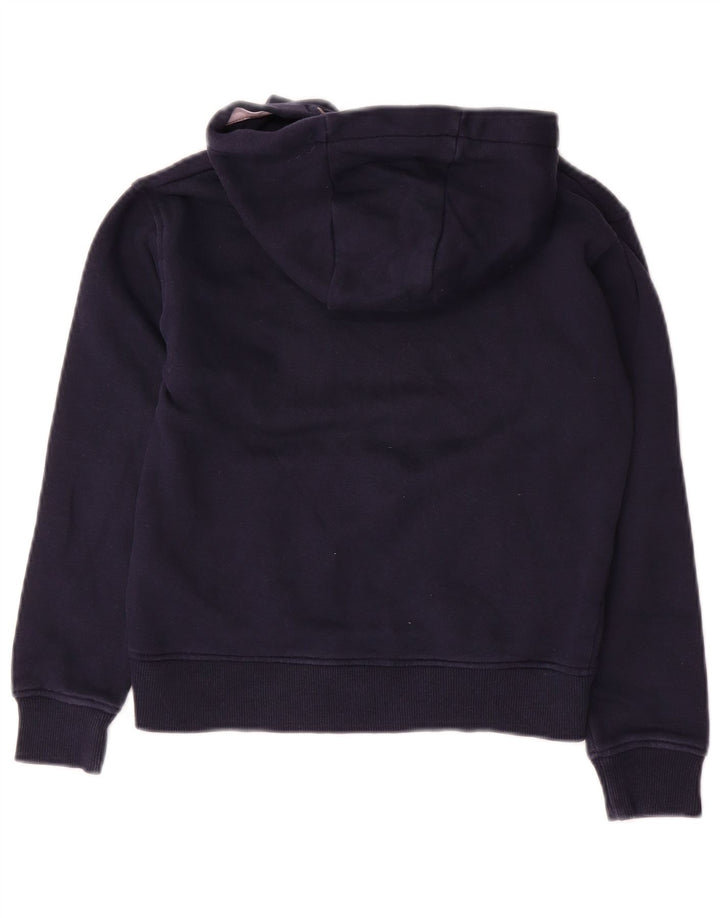 JACK WILLS Girls Graphic Hoodie Jumper 8-9 Years Navy Blue Cotton