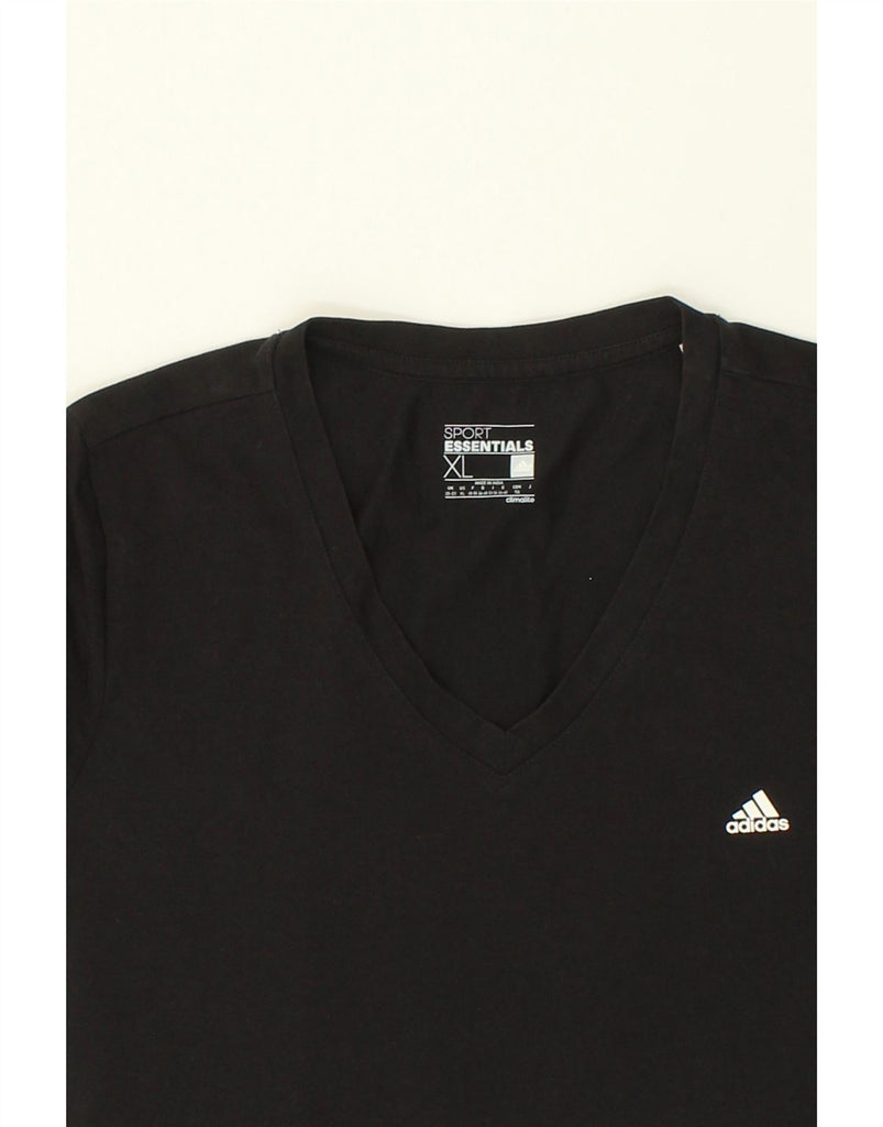 ADIDAS Womens Climalite Graphic T-Shirt Top UK 20/22  XL Black Cotton | Vintage Adidas | Thrift | Second-Hand Adidas | Used Clothing | Messina Hembry 