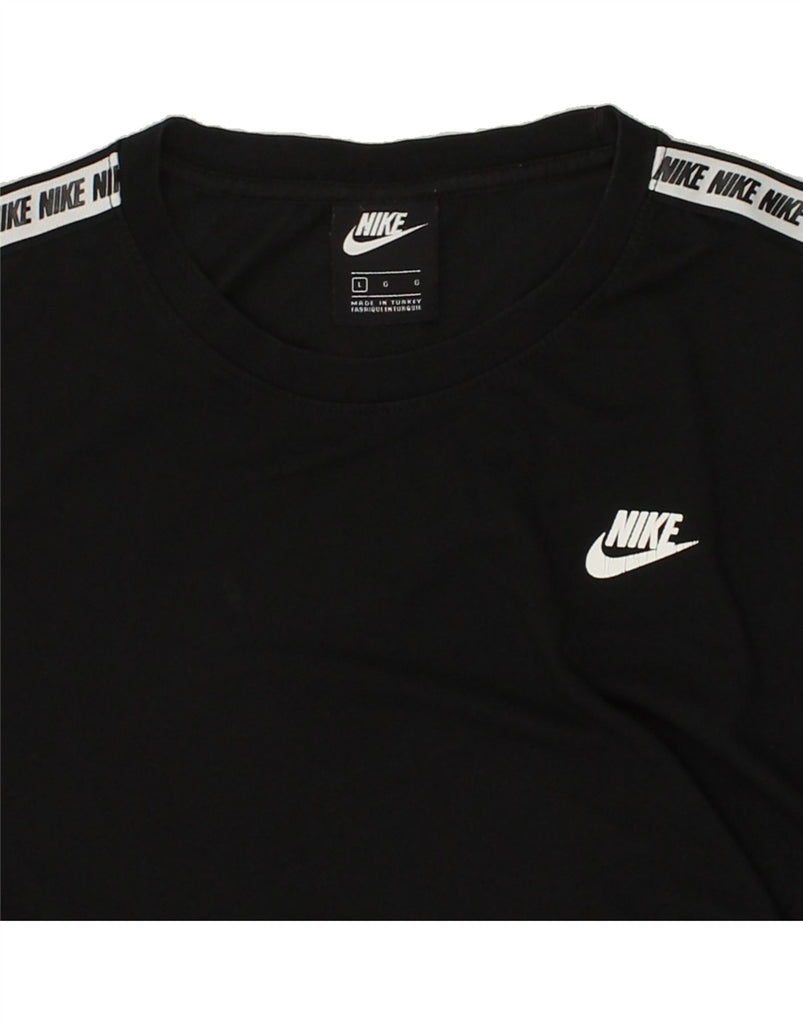 NIKE Mens T-Shirt Top Large Black Cotton | Vintage Nike | Thrift | Second-Hand Nike | Used Clothing | Messina Hembry 