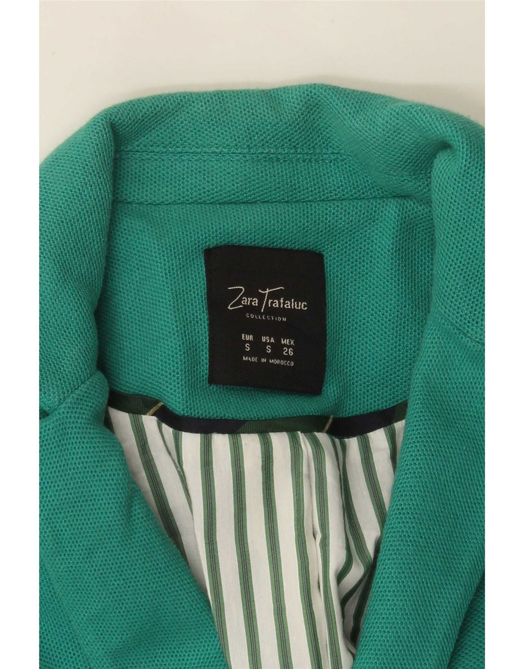 Zara Womens Crop 2 Button Blazer Jacket UK 10 Small Blue