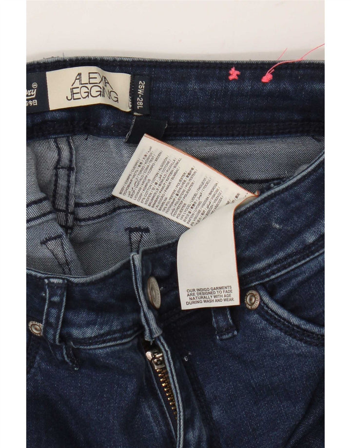 Superdry Womens Alexia Jegging Jeans W25 L31 Navy Blue Cotton