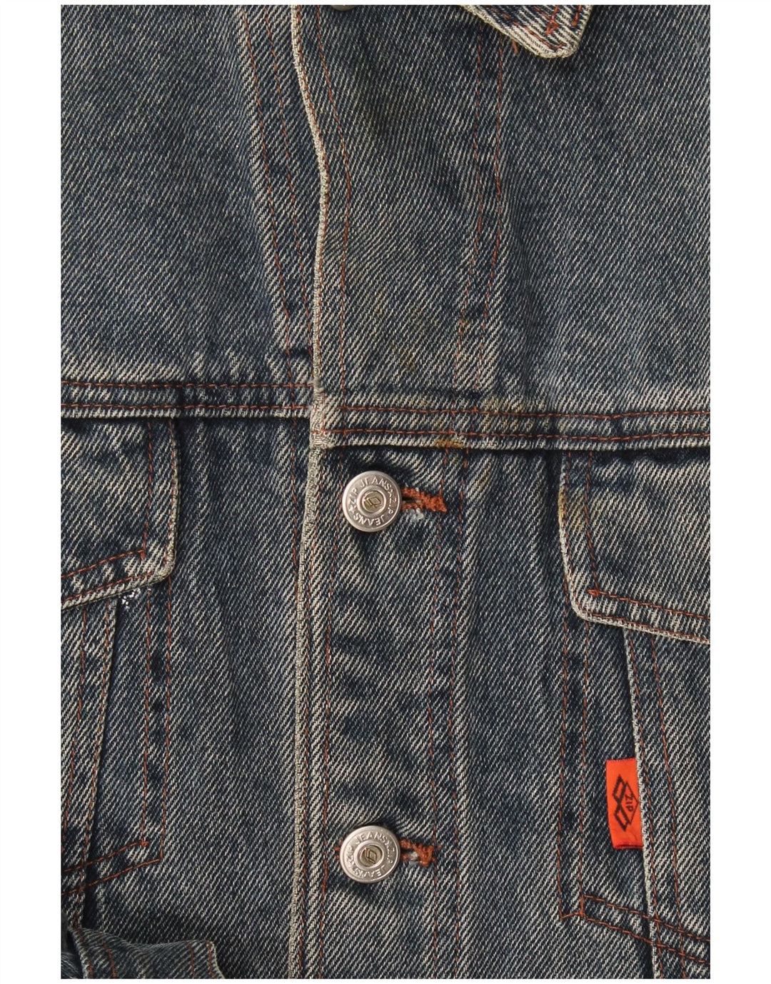 Zip Mens Denim Jacket UK 40 Large Blue