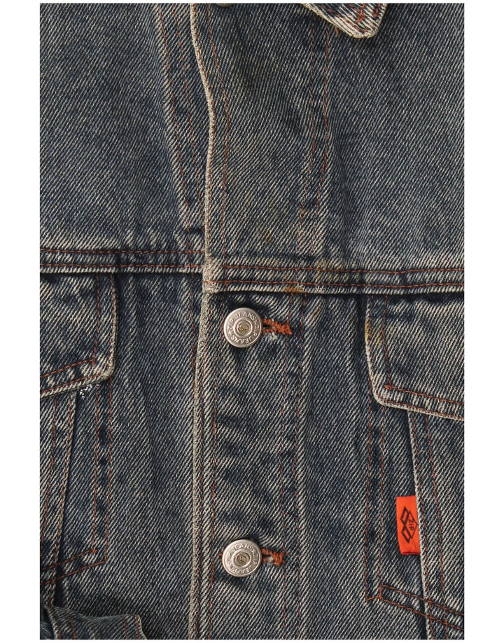 Zip Mens Denim Jacket UK 40 Large Blue