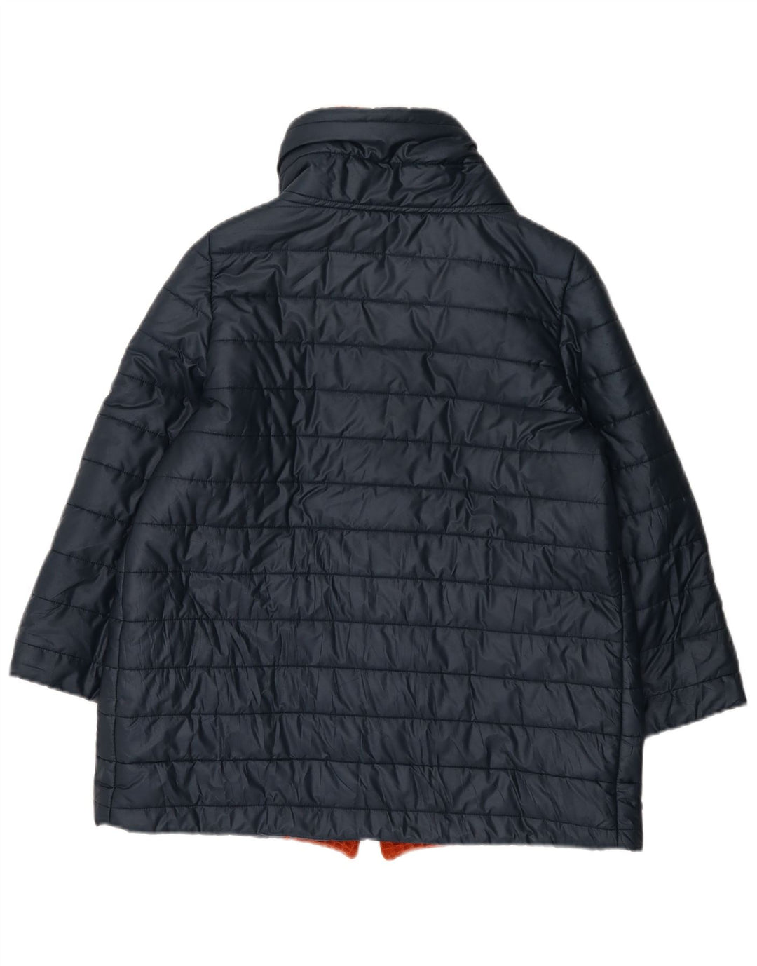 Enrico Coveri Womens 3/4 Sleeve Padded Jacket IT 48 XL Navy Blue Polyester