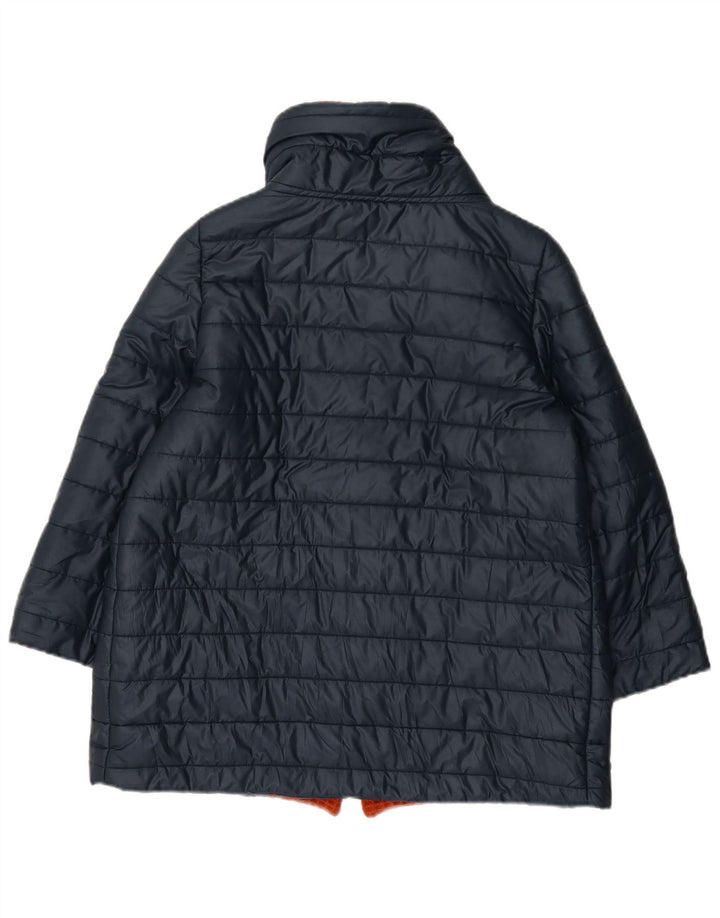 Enrico Coveri Womens 3/4 Sleeve Padded Jacket IT 48 XL Navy Blue Polyester