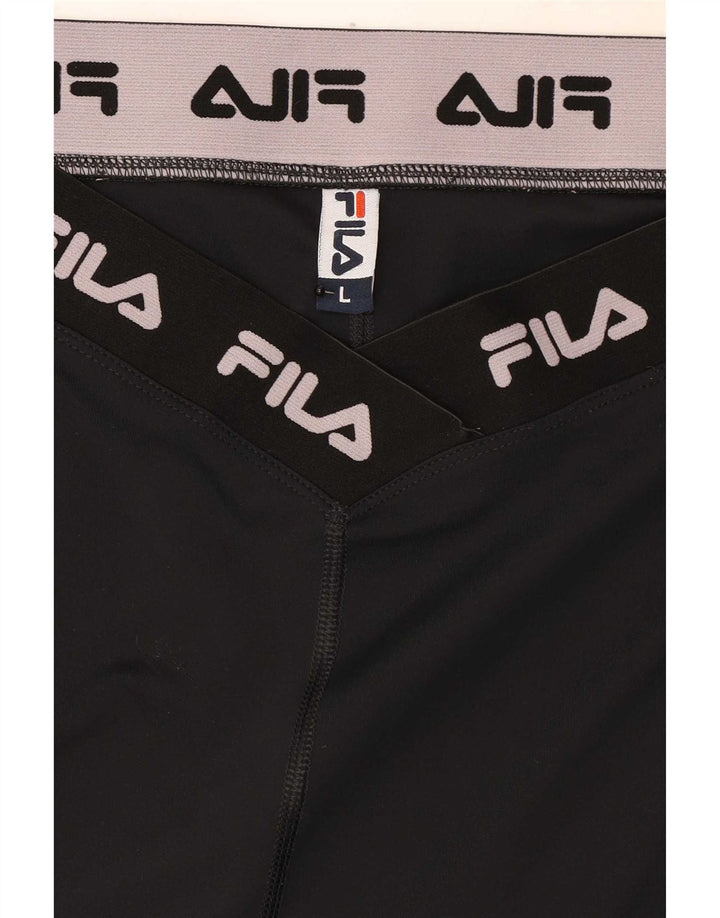 Fila Womens Graphic Leggings UK 16 Large Black