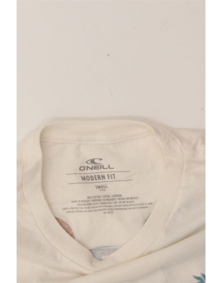 O'NEILL Mens Modern Fit Graphic T-Shirt Top Small Off White Cotton Vintage O'Neill and Second-Hand O'Neill from Messina Hembry 