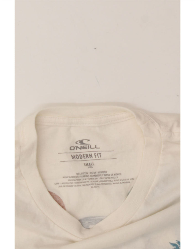 O'NEILL Mens Modern Fit Graphic T-Shirt Top Small Off White Cotton Vintage O'Neill and Second-Hand O'Neill from Messina Hembry 