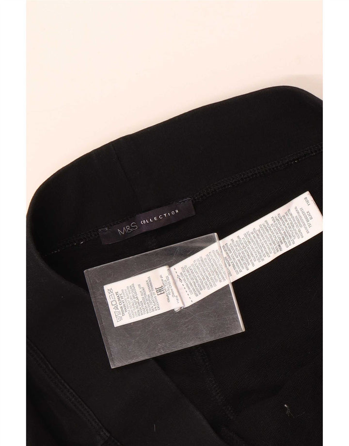 Marks & Spencer Womens Tracksuit Trousers UK 12 Medium Black Cotton