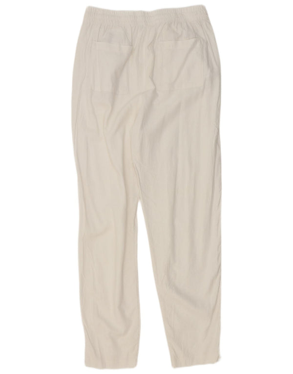 Marks & Spencer Womens Tapered Chino Trousers UK 14 Large W32 L31 White