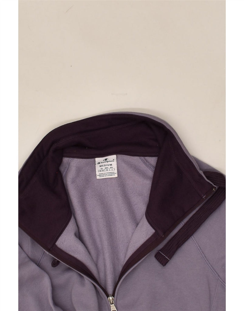 CHAMPION Womens Graphic Tracksuit Top Jacket UK 14 Medium Purple Cotton | Vintage Champion | Thrift | Second-Hand Champion | Used Clothing | Messina Hembry 
