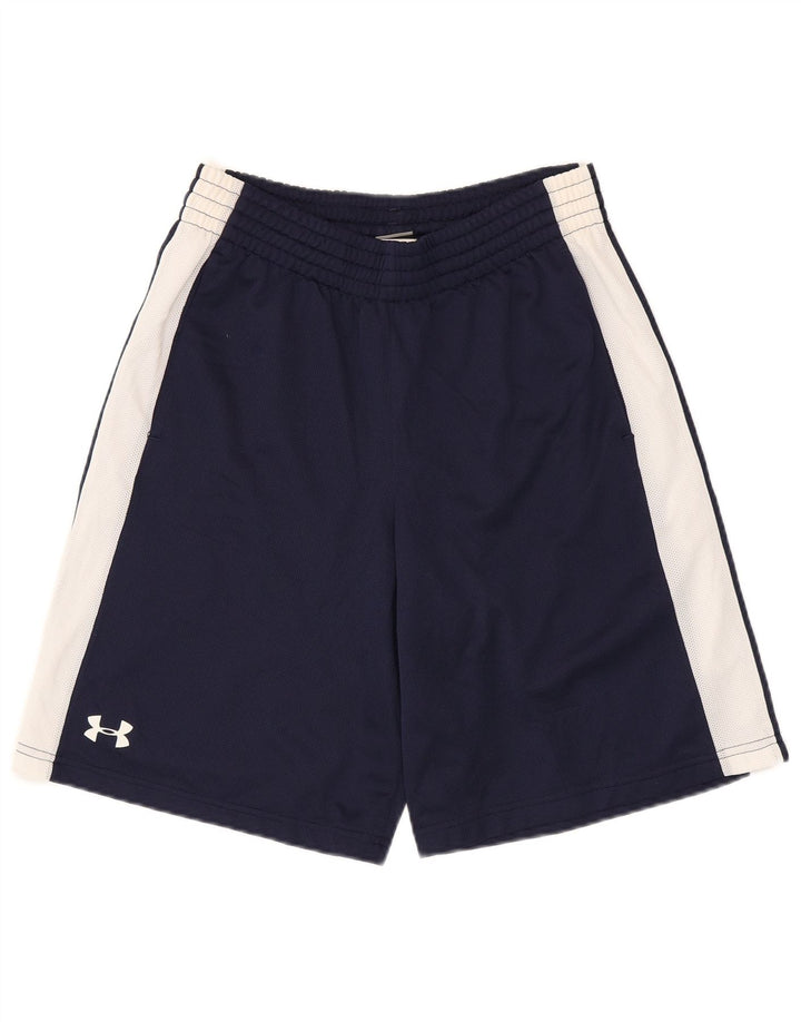 Under Armour Mens Sport Shorts Small Navy Blue Colourblock Polyester