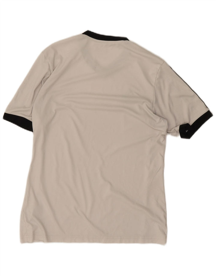Adidas Mens T-Shirt Top Medium Off White Polyester Sports