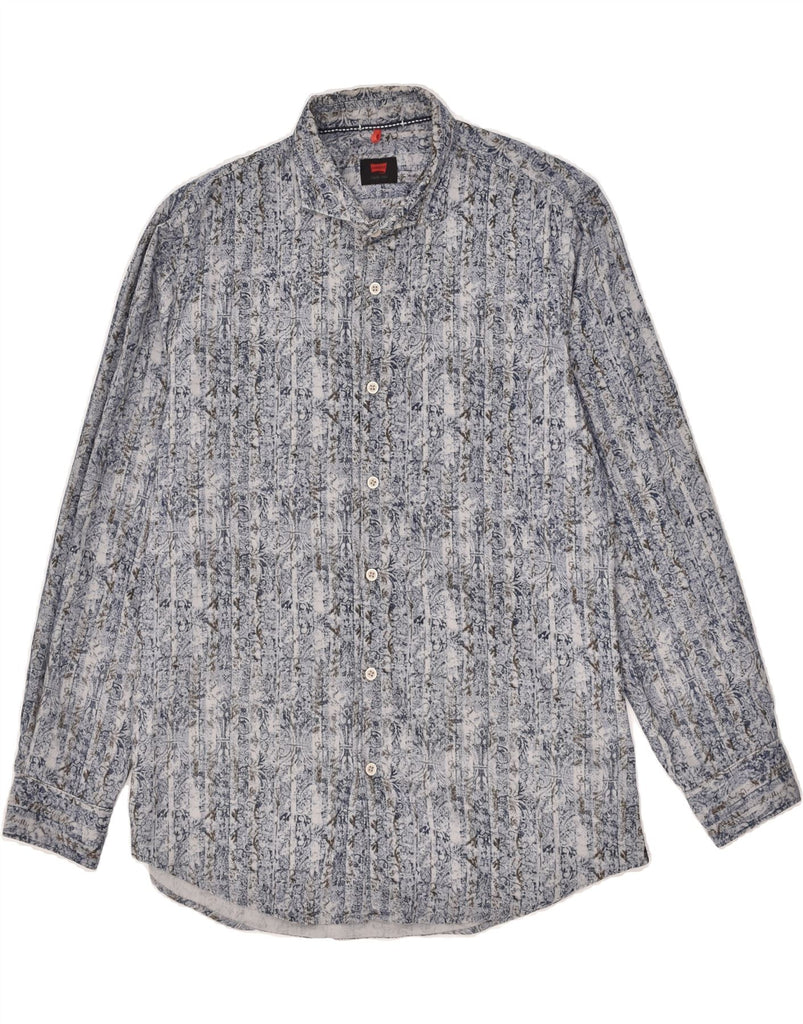 CARRERA Mens Corduroy Shirt Large Grey Floral Cotton | Vintage Carrera | Thrift | Second-Hand Carrera | Used Clothing | Messina Hembry 