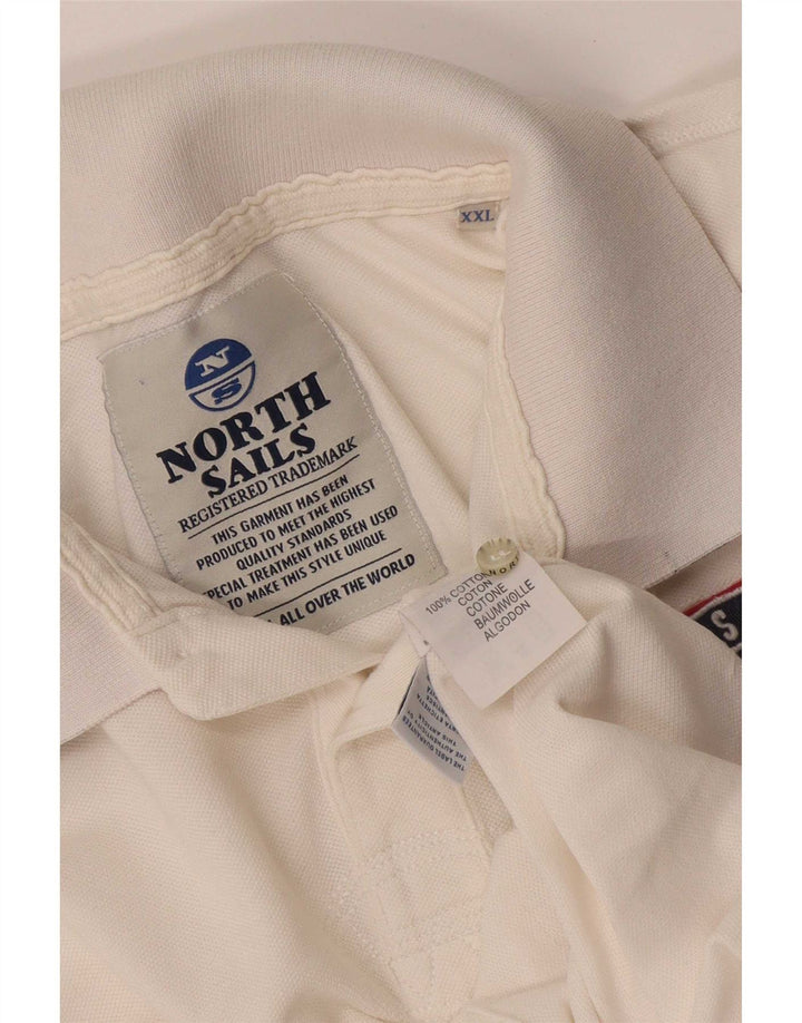 North Sails Mens Graphic Polo Shirt 2XL White Cotton