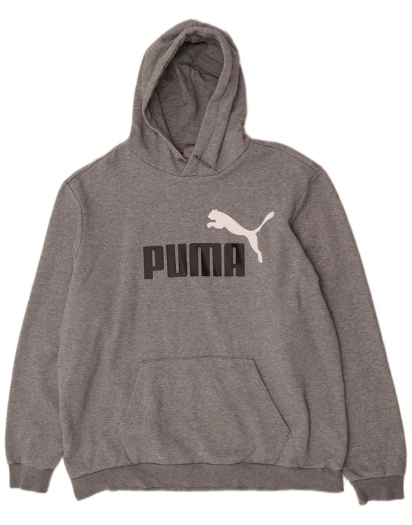 Puma Mens Graphic Hoodie Jumper 2XL Grey Cotton