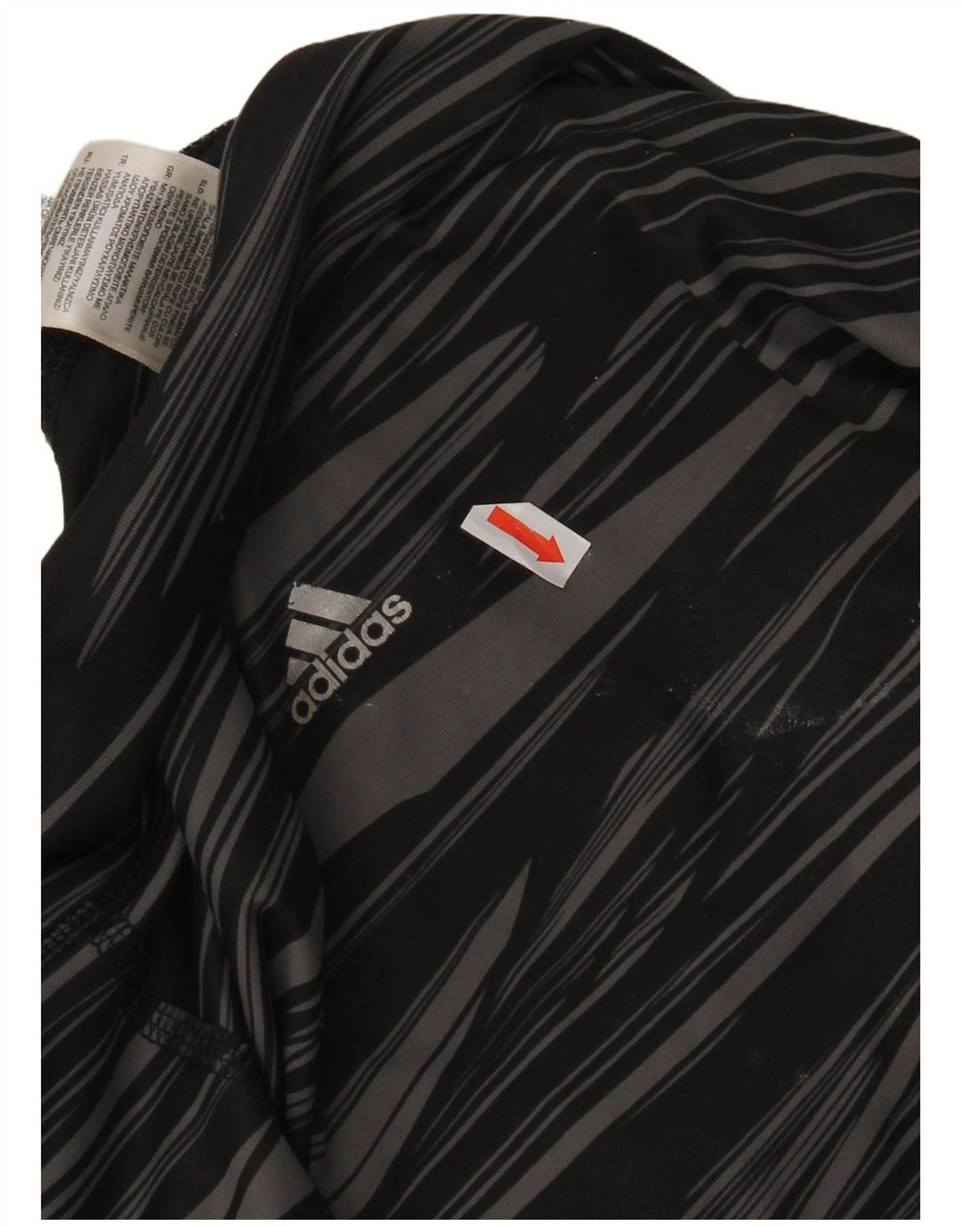 Adidas Womens Climalite Capri Leggings UK 12/14 Medium Black Striped