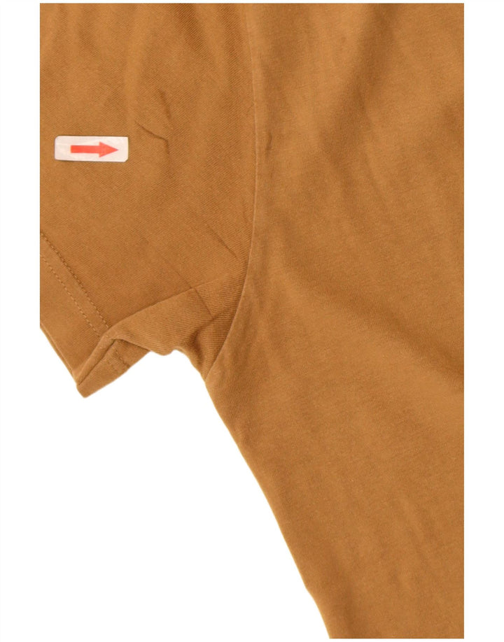Russell Athletic Mens Graphic T-Shirt Top Medium Khaki Cotton