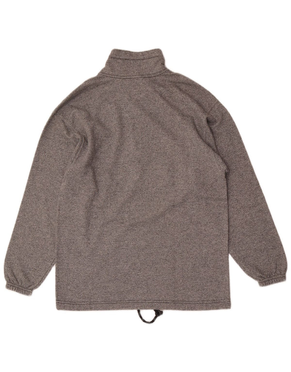 Champion Mens Zip Neck Sweatshirt Jumper XS Grey Flecked Cotton