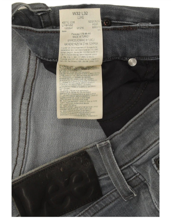 Lee Mens Luke Slim Jeans W32 L32 Grey Cotton