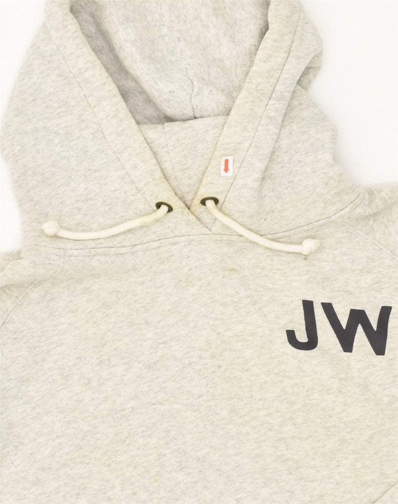 JACK WILLS Womens Graphic Hoodie Jumper UK 12 Medium Grey Cotton | Vintage Jack Wills | Thrift | Second-Hand Jack Wills | Used Clothing | Messina Hembry 