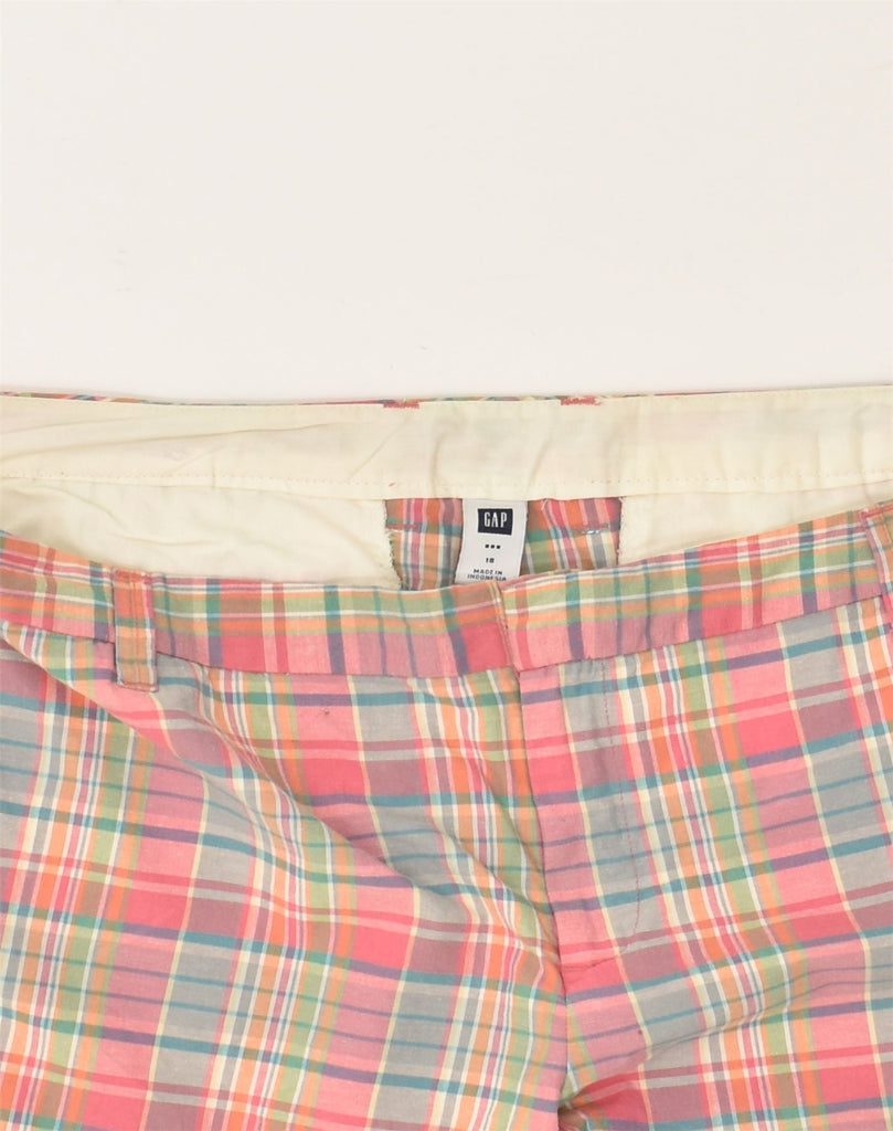 GAP Womens Chino Shorts US 18 2XL W40 Pink Check Cotton | Vintage Gap | Thrift | Second-Hand Gap | Used Clothing | Messina Hembry 