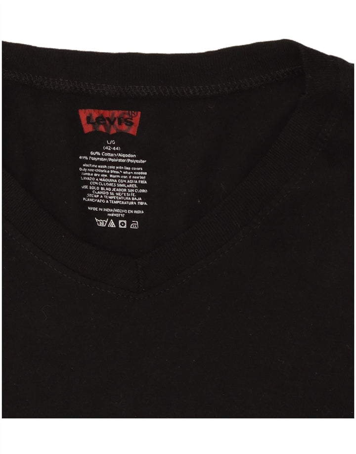 Levi's Womens T-Shirt Top EU 42/44 Large Black Cotton