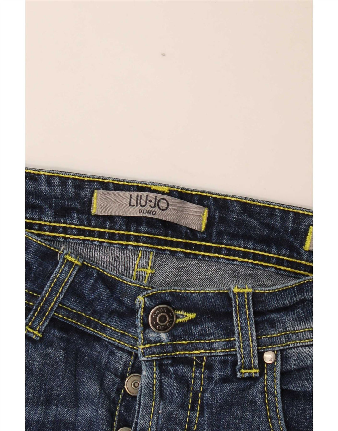 Liu Jo Mens Distressed Slim Jeans W32 L29 Navy Blue