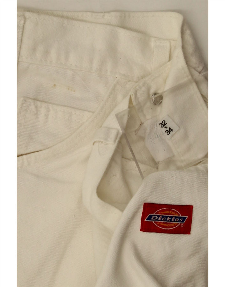 DICKIES Mens Cargo Straight Jeans W32 L34 White