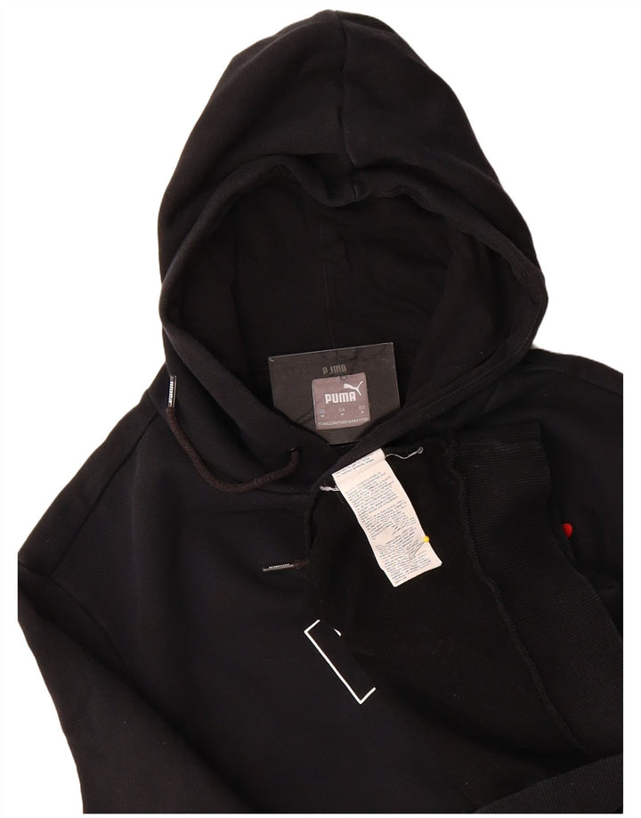 PUMA Mens Graphic Hoodie Jumper Medium Black Cotton