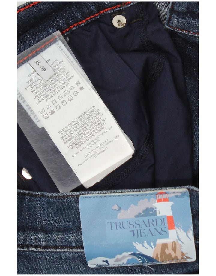 Trussardi Mens Straight Jeans W35 L31 Blue Cotton