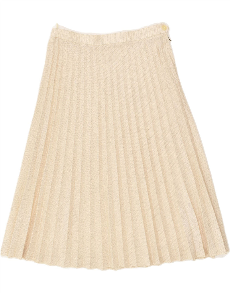 VINTAGE Womens Knife Pleated Skirt W30 Medium  Beige Vintage Vintage and Second-Hand Vintage from Messina Hembry 