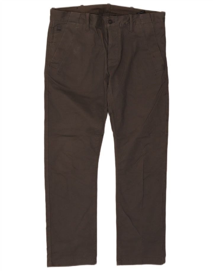 G-Star Mens Straight Chino Trousers W36 L29 Khaki