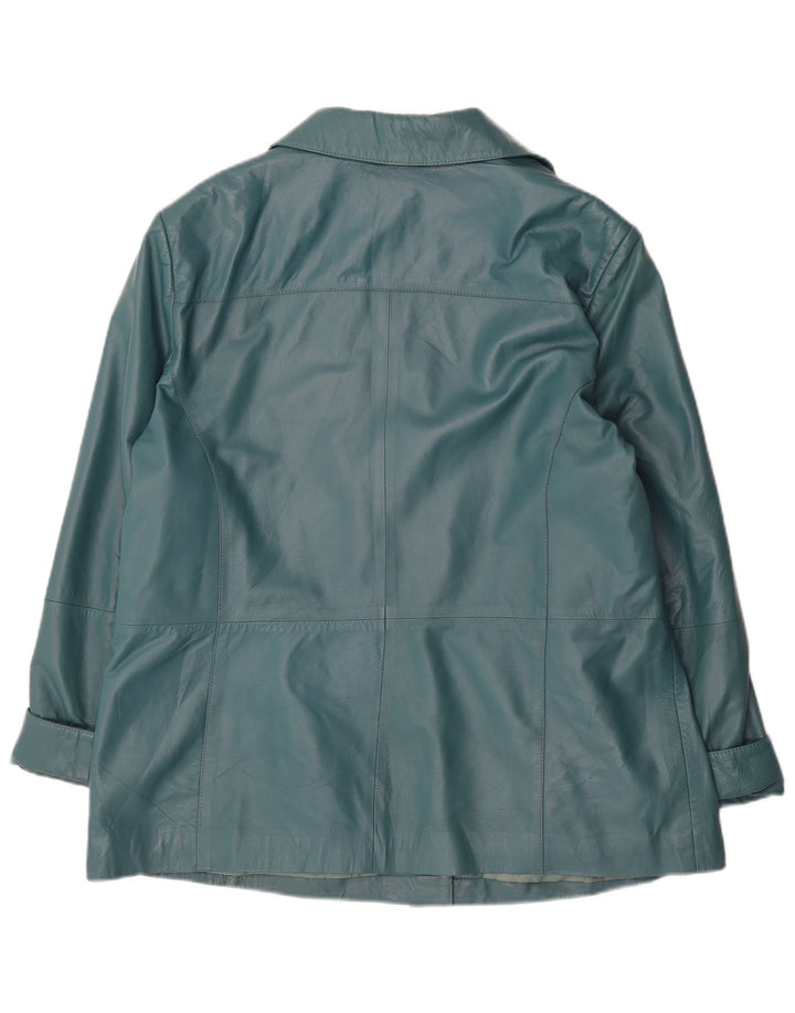 Vintage Womens Leather Jacket EU 48 2XL Green Leather