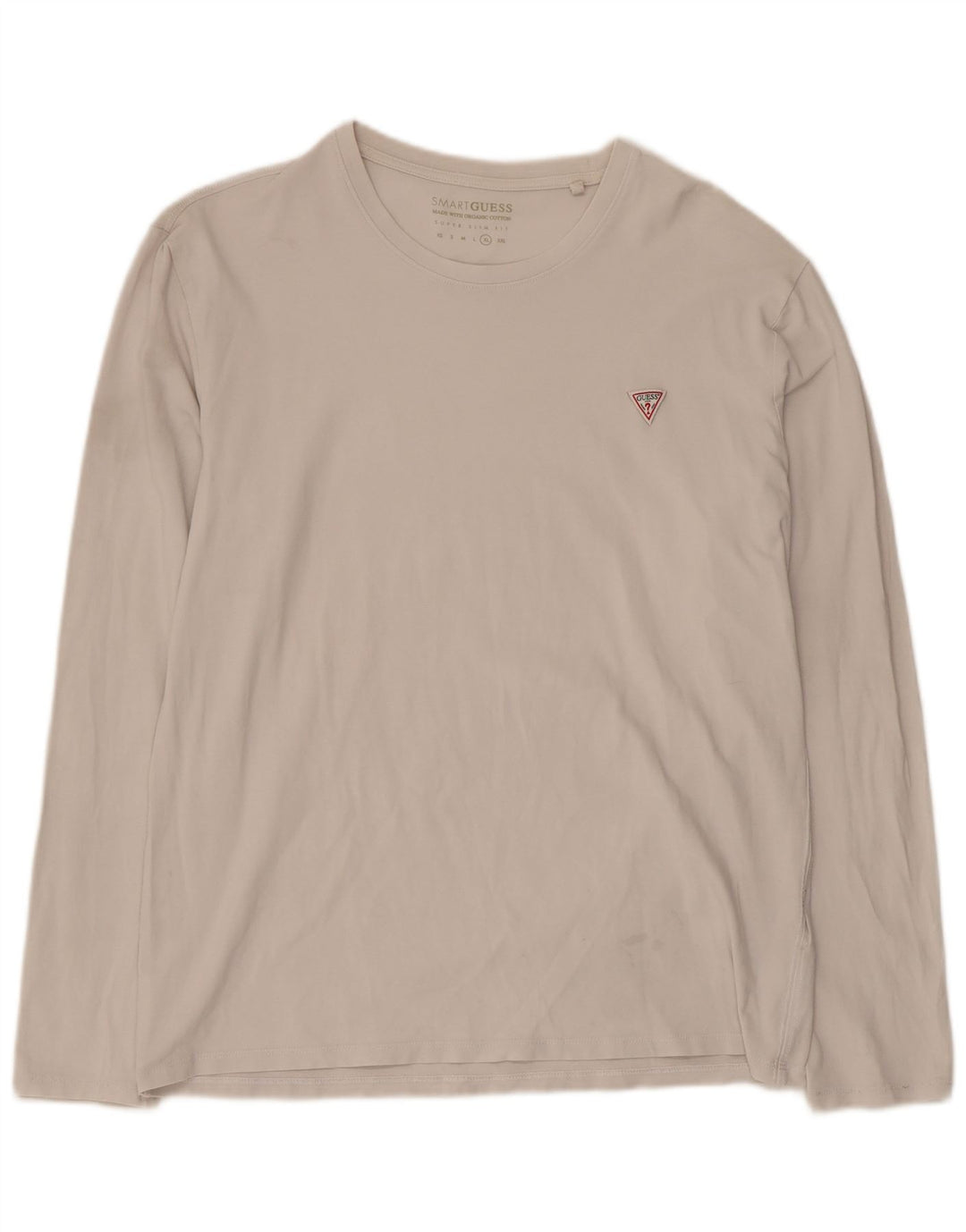 GUESS Mens Super Slim Fit Top Long Sleeve XL White Cotton