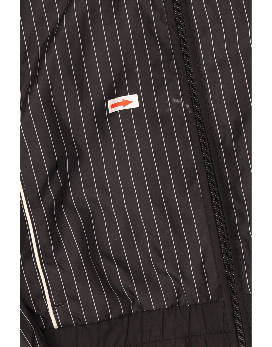 Nike Womens Tracksuit Top Jacket UK 10/12 Medium Black Pinstripe Polyester