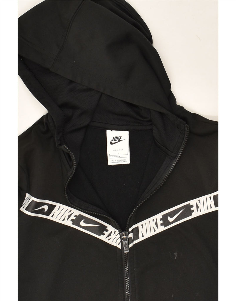 NIKE Boys Dri Fit Graphic Zip Hoodie Sweater 12-13 Years Large  Black | Vintage Nike | Thrift | Second-Hand Nike | Used Clothing | Messina Hembry 