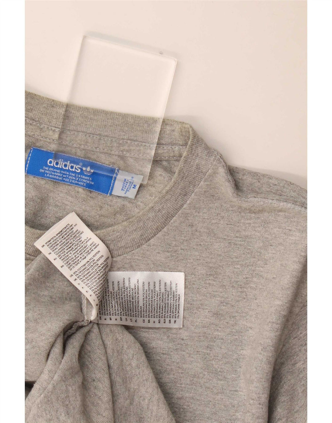 Adidas Mens Graphic T-Shirt Top Medium Grey Cotton